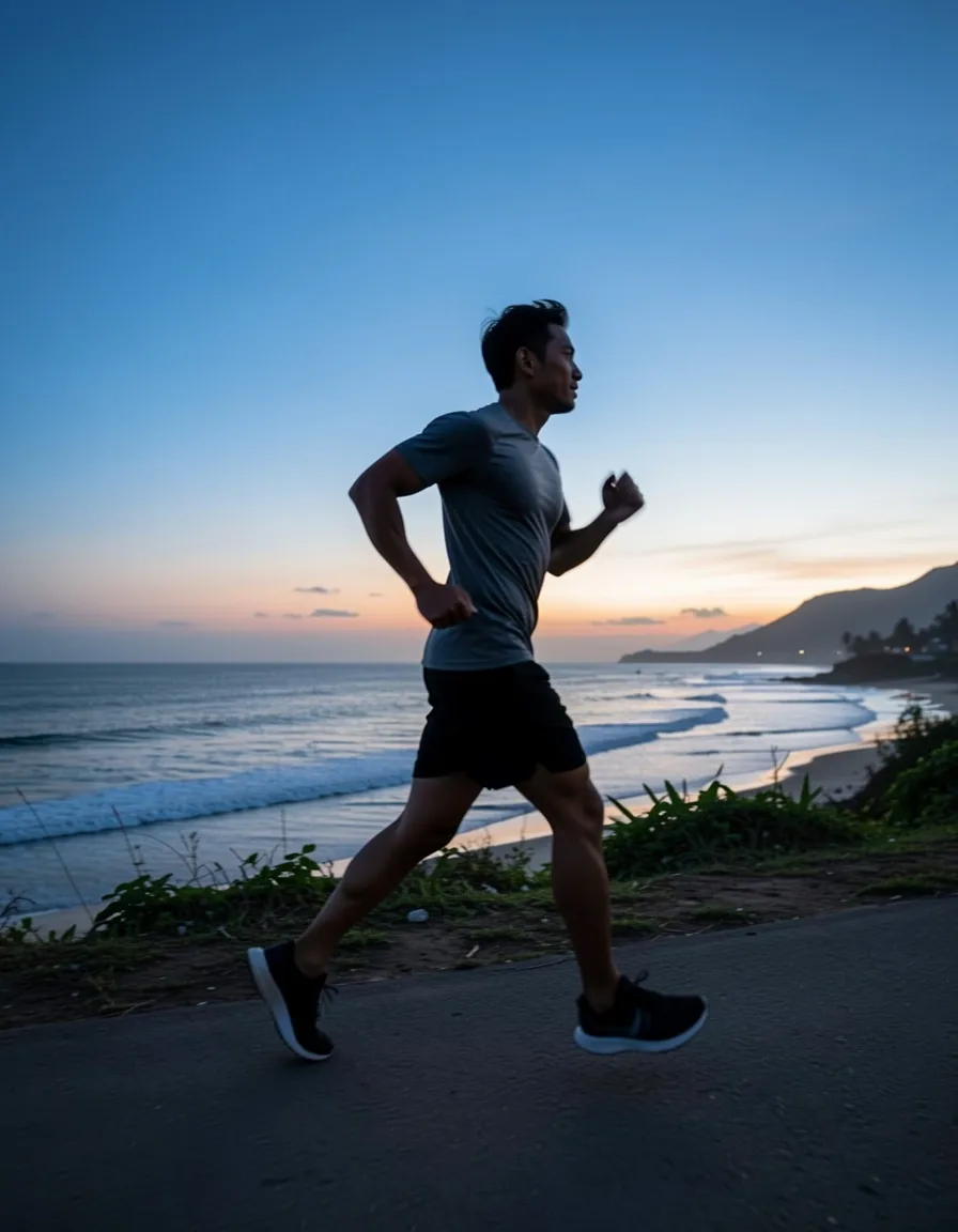 Athlete running at dawn illustrating sustained physical stamina
